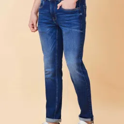 Being Human Blue Slim Fit Lightly Washed Jeans image 3