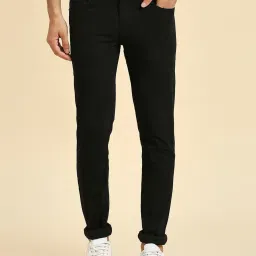 HJ HASASI Black Slim Fit Stretchable Jeans image 3