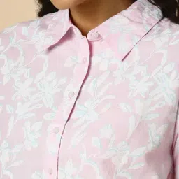 Allen Solly Pink Cotton Linen Regular Fit Printed Shirt image 5