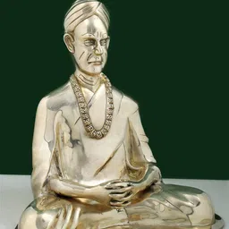 Exotic India Gold-Toned Shri Kheta Ram Ji Maharaj Figurine Brass Showpiece image 2