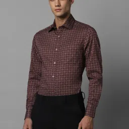 Louis Philippe Maroon Cotton Regular Fit Printed Shirt image 3
