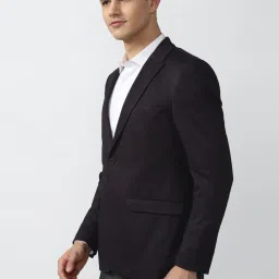 Peter England Black Cotton Slim Fit Blazer image 3