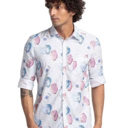 Parx White Slim Fit Printed Shirt-picture-43