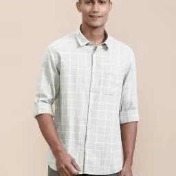 Crocodile Beige Cotton Checked Regular Fit Shirt-picture-22