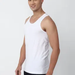 Peter England White Cotton Regular Fit Vest - Pack Of 2 image 3