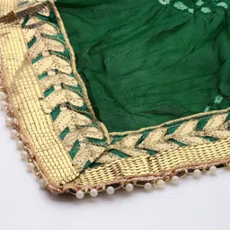 Shaily Green Dyed Bandhani Dupatta image 2