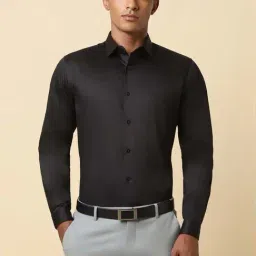 Allen Solly Black Cotton Slim Fit Shirt-picture-23