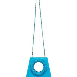 Hie Pacific Turquoise Textured Medium Sling Handbag-picture-47