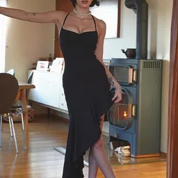 StyleCast Halter Neck Sheath Midi Dress-image-65