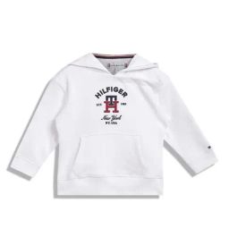 Tommy Hilfiger Kids White Embroidered Full Sleeves Hoodie-picture-30