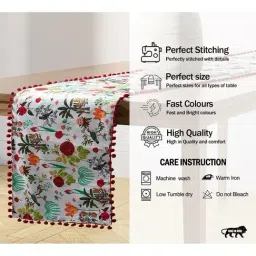 india circus by krsnaa mehta India Circus By Krshna Mehta 4-Seater Multi Velvet Printed Table Runner image 4