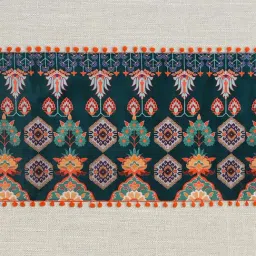 india circus by krsnaa mehta India Circus By Krshna Mehta 4-Seater Multi Velvet Printed Table Runner image 4