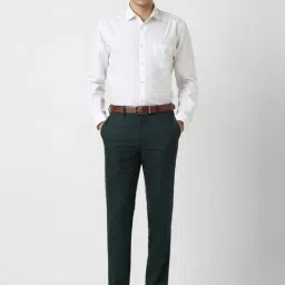 Van Heusen Green Slim Fit Trousers image 5