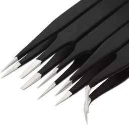 FADMAN Blakc Coated Tweezer, (Pack of 5) image 2