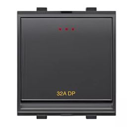 Goldmedal Double Pole Switch with LED Indicator G-CLick 32 A 2 Module Titanium Grey, 102781-picture-21