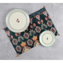 india circus by krsnaa mehta India Circus By Krshna Mehta Multicolor Velvet Printed Placemats-picture-16