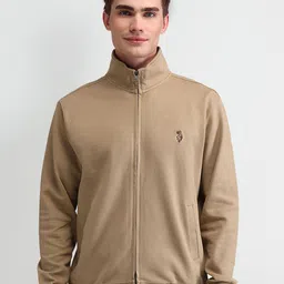 U.S. Polo Assn. Denim Co. Men Solid Mock Collar Cotton Front-Open Sweatshirt-picture-29