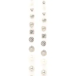 Jewels Galaxy Women Set of 12 Silver-Plated Studs image 2