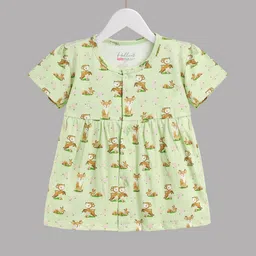 HELLCAT Girls Pack Of 5 Pure Cotton Graphic Print A-Line Dress image 2