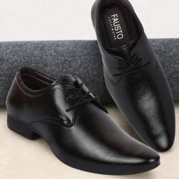 Fausto Men's Black Derby Shoes-picture-32