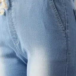 DOLCE CRUDO Light Blue Jogger Fit Trousers image 5