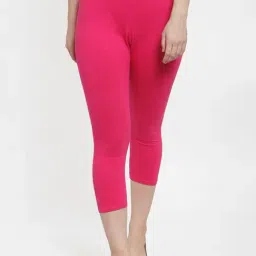 Gracit Yellow & Rani Pink Mid Rise Capris - Pack Of 3 image 5