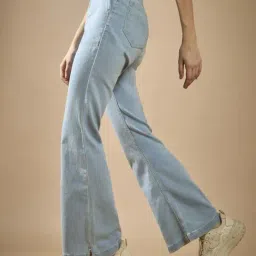 DOLCE CRUDO Blue Plain Jeans image 3