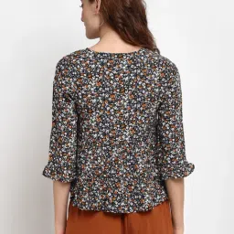 Gipsy Black Rayon Floral Print Top image 2