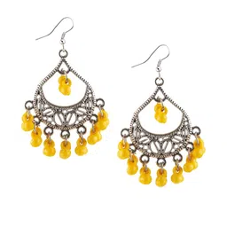 Creative Frogs 2 Pair Oxidised Yellow & Silver Classic Drop Earrings image 2