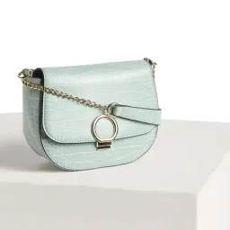 Forever Glam by Pantaloons Mint Green Animal Effect Small Cross Body Bag-image-46