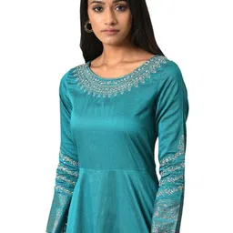 W Round Neck Floral Maxi Ethnic Dress image 2