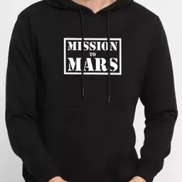 Organic Chics Men Typography Printed Hooded Pullover Sweatshirt image 4