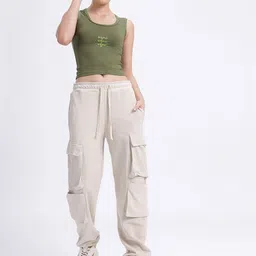 SZN Typography Print Bamboo spandex Tank Crop Top image 3