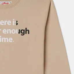 R&B Kids Beige Graphic Print Relaxed Fit Sweatshirt image 3