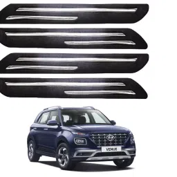 SCA Rubber Car Side Bumper Protector Guard with Double Chrome Strip for Venue Type1 Model Black (Set of 4)-picture-33