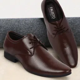 Fausto Men's Brown Derby Shoes-picture-29