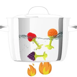 brick head Silicone Baby Teething Fruit Shape Toy for 0-12 Months | BPA-Free Soothing Teether | Soft & Safe Gum Relief Toy for Babies (Pack of - 3) image 5