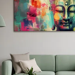 nestroots Blue & Orange 1 Piece Canvas Other Wall Paintings-image-16