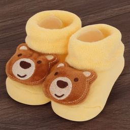 Yellow Bee Cotton Bear Designed Socks - Yellow-picture-32