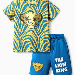 Ollington St. Disney 100% Cotton Half Sleeves Foil Printed T-Shirt & Short Set With Lion King Graphics - Multicolor-image-69