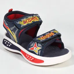 Lil Lollipop Abstract Designed Velcro Closure Sandals - Navy Blue & Red-picture-38