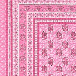 Myntra Elegant Homes Pink & White Floral 180 TC King Bedsheet with 2 Pillow Covers image 2