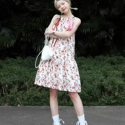 StyleCast Women Floral Print Halter Neck A-Line Dress-image-34