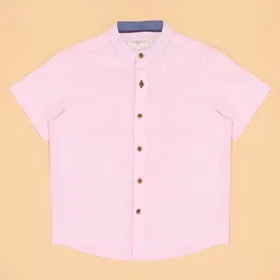 Pantaloons Junior Cotton Flax Half Sleeves Anchor Patch Detailed Shirt - Almond Blossom image 4