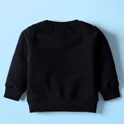 Ollypop Cotton Knit Full Sleeves T-Shirt & Checked Pant Set with Teddy Print - Navy Blue & Offwhite image 3