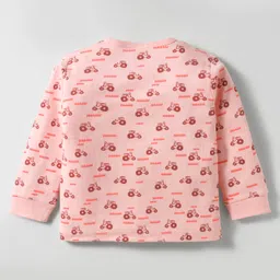 Tango Single Jersey Knit Full Sleeves Front Open Jhablas With Vehicle Print Pack of 2 - Light Green & Peach image 3