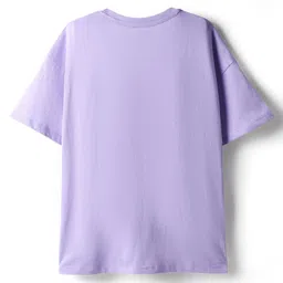 HoneyHap Disney Single Jersey Knit Oversize Drop Shoulder Half Sleeves T-Shirt with Minnie Mouse Graphics Pack of 2 - Black & Lilac image 4