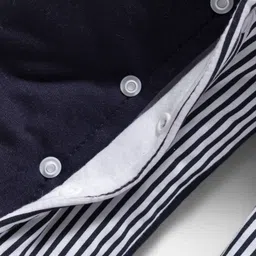 Babyhug Knit Full Sleeves Winter Wear Footed Romper With Bear Patch - Navy Blue image 4