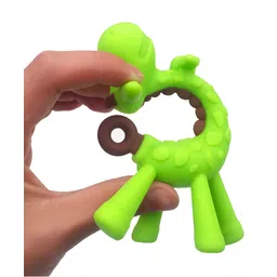 Cozy Vibes Giraffe Shape Baby Bpa Free Food Grade Silicone Chew Baby Teething Teeth Silicone Teether-Pack of 1-Color May Vary image 5