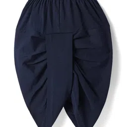 Earthy Touch Single Jersey Knit Full Sleeves Foil Printed Kurta Dhoti Set - Navy Blue image 5